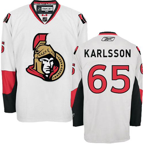 Pánské NHL Ottawa Senators dresy 65 Erik Karlsson Authentic Bílý Reebok Venkovní hokejové dresy