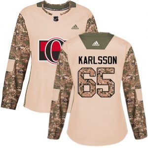 Dámské NHL Ottawa Senators dresy 65 Erik Karlsson Authentic Camo Adidas Veterans Day Practice