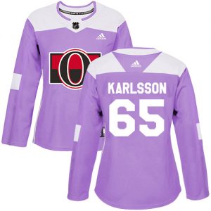 Dámské NHL Ottawa Senators dresy 65 Erik Karlsson Authentic Nachový Adidas Fights Cancer Practice