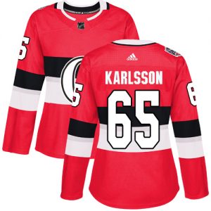 Dámské NHL Ottawa Senators dresy 65 Erik Karlsson Authentic Červené Adidas 2017 100 Classic
