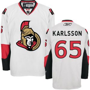 Dámské NHL Ottawa Senators dresy 65 Erik Karlsson Authentic Bílý Reebok Venkovní hokejové dresy