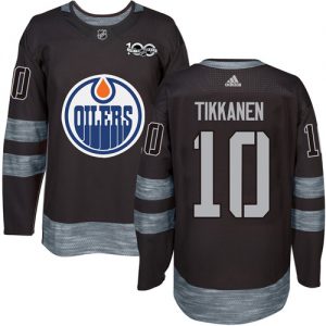 Pánské NHL Edmonton Oilers dresy 10 Esa Tikkanen Authentic Černá Adidas 1917 2017 100th Anniversary