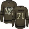 Dětské NHL Pittsburgh Penguins dresy Evgeni Malkin 71 Authentic Zelená Adidas Salute to Service