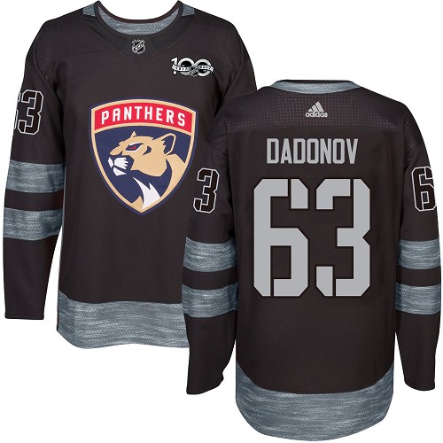 Pánské NHL Florida Panthers dresy 63 Evgenii Dadonov Authentic Černá Adidas 1917 2017 100th Anniversary