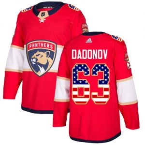 Pánské NHL Florida Panthers dresy 63 Evgenii Dadonov Authentic Červené Adidas USA Flag Fashion