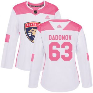 Dámské NHL Florida Panthers dresy 63 Evgenii Dadonov Authentic Bílý Růžový Adidas Fashion