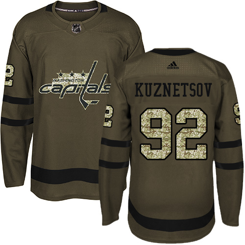 Dětské NHL Washington Capitals dresy 92 Evgeny Kuznetsov Authentic Zelená Adidas Salute to Service