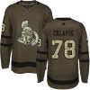 Pánské NHL Ottawa Senators dresy 78 Filip Chlapik Authentic Zelená Adidas Salute to Service