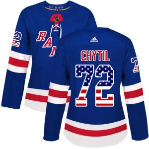 Dámské NHL New York Rangers dresy 72 Filip Chytil Authentic královská modrá Adidas USA Flag Fashion