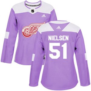Dámské NHL Detroit Red Wings dresy 51 Frans Nielsen Authentic Nachový Adidas Fights Cancer Practice