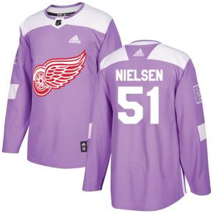 Dětské NHL Detroit Red Wings dresy 51 Frans Nielsen Authentic Nachový Adidas Fights Cancer Practice