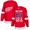 Dětské NHL Detroit Red Wings dresy 51 Frans Nielsen Authentic Červené Adidas USA Flag Fashion