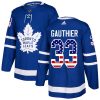 Pánské NHL Toronto Maple Leafs dresy 33 Frederik Gauthier Authentic královská modrá Adidas USA Flag Fashion