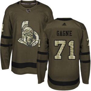 Dětské NHL Ottawa Senators dresy 71 Gabriel Gagne Authentic Zelená Adidas Salute to Service