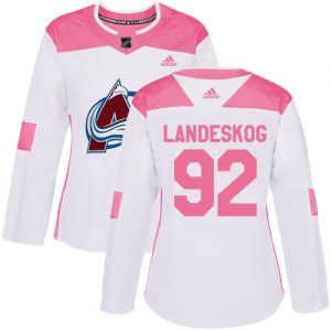 Dámské NHL Colorado Avalanche dresy 92 Gabriel Landeskog Authentic Bílý Růžový Adidas Fashion