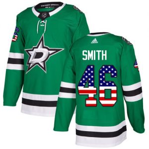 Pánské NHL Dallas Stars dresy 46 Gemel Smith Authentic Zelená Adidas USA Flag Fashion