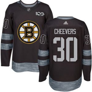 Pánské NHL Boston Bruins dresy Gerry Cheevers 30 Authentic Černá Adidas 1917 2017 100th Anniversary