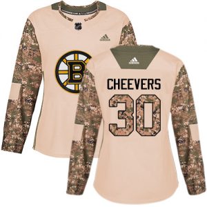 Dámské NHL Boston Bruins dresy Gerry Cheevers 30 Authentic Camo Adidas Veterans Day Practice