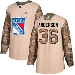 Pánské NHL New York Rangers dresy 36 Glenn Anderson Authentic Camo Adidas Veterans Day Practice