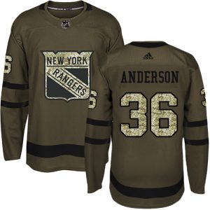 Pánské NHL New York Rangers dresy 36 Glenn Anderson Authentic Zelená Adidas Salute to Service