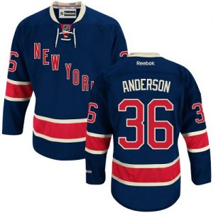 Pánské NHL New York Rangers dresy 36 Glenn Anderson Authentic Námořnická modrá Reebok Alternativní hokejové dresy