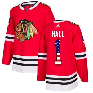 Dětské NHL Chicago Blackhawks dresy 1 Glenn Hall Authentic Červené Adidas USA Flag Fashion