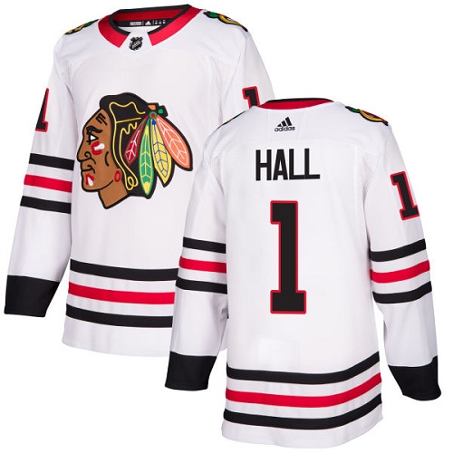 Dětské NHL Chicago Blackhawks dresy 1 Glenn Hall Authentic Bílý Adidas Venkovní