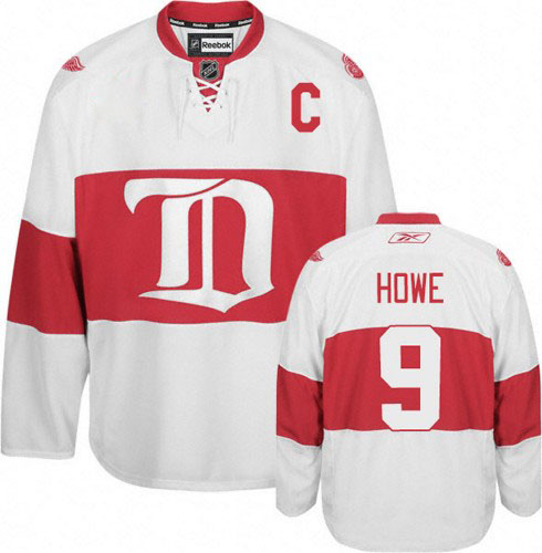 Dámské NHL Detroit Red Wings dresy 9 Gordie Howe Authentic Bílý Reebok Alternativní Winter Classic