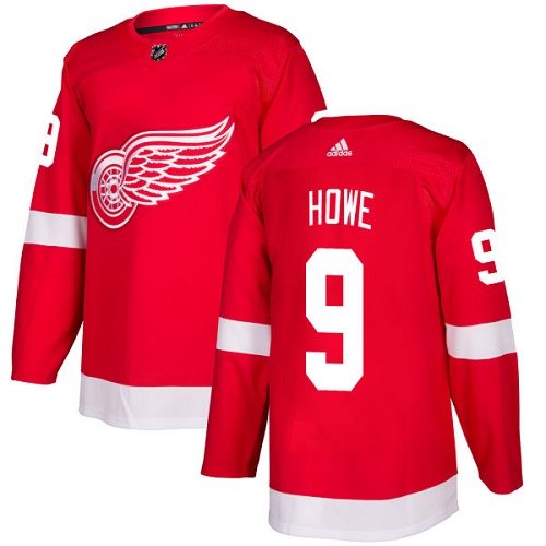 Dětské NHL Detroit Red Wings dresy 9 Gordie Howe Authentic Červené Adidas Domácí