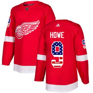 Dětské NHL Detroit Red Wings dresy 9 Gordie Howe Authentic Červené Adidas USA Flag Fashion
