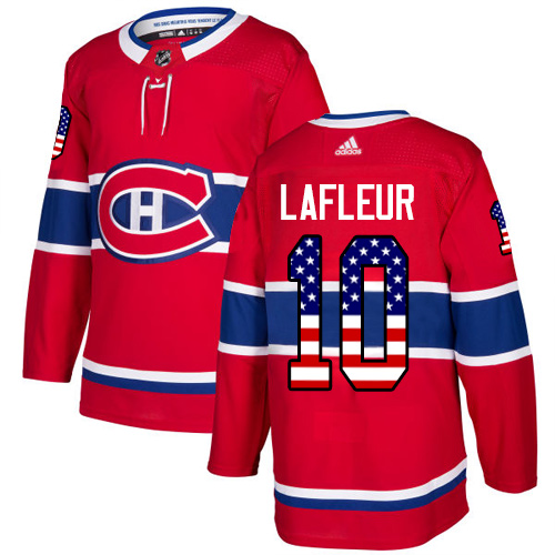 Dětské NHL Montreal Canadiens dresy 10 Guy Lafleur Authentic Červené Adidas USA Flag Fashion