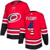 Dětské NHL Carolina Hurricanes dresy 4 Haydn Fleury Authentic Červené Adidas USA Flag Fashion