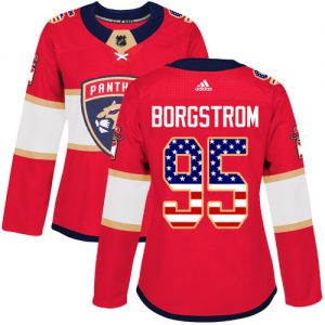 Dámské NHL Florida Panthers dresy 95 Henrik Borgstrom Authentic Červené Adidas USA Flag Fashion