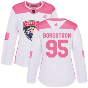 Dámské NHL Florida Panthers dresy 95 Henrik Borgstrom Authentic Bílý Růžový Adidas Fashion