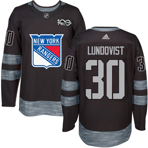 Pánské NHL New York Rangers dresy 30 Henrik Lundqvist Authentic Černá Adidas 1917 2017 100th Anniversary
