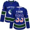 Dámské NHL Vancouver Canucks dresy 33 Henrik Sedin Authentic modrá Adidas USA Flag Fashion