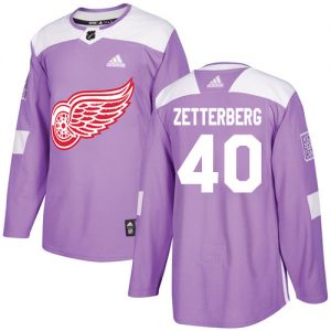Pánské NHL Detroit Red Wings dresy 40 Henrik Zetterberg Authentic Nachový Adidas Fights Cancer Practice