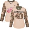 Dámské NHL Detroit Red Wings dresy 40 Henrik Zetterberg Authentic Camo Adidas Veterans Day Practice