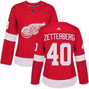 Dámské NHL Detroit Red Wings dresy 40 Henrik Zetterberg Authentic Červené Adidas Domácí