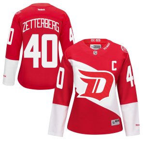 Dámské NHL Detroit Red Wings dresy 40 Henrik Zetterberg Authentic Červené Reebok 2016 Stadium Series