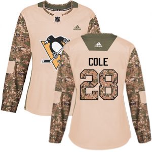 Dámské NHL Pittsburgh Penguins dresy 28 Ian Cole Authentic Camo Adidas Veterans Day Practice