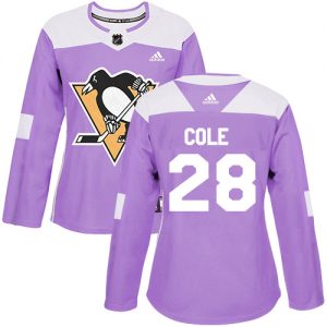 Dámské NHL Pittsburgh Penguins dresy 28 Ian Cole Authentic Nachový Adidas Fights Cancer Practice