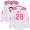 Dámské NHL Pittsburgh Penguins dresy 28 Ian Cole Authentic Bílý Růžový Adidas Fashion