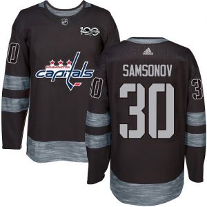 Pánské NHL Washington Capitals dresy 30 Ilya Samsonov Authentic Černá Adidas 1917 2017 100th Anniversary