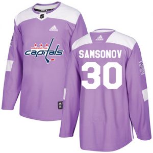 Pánské NHL Washington Capitals dresy 30 Ilya Samsonov Authentic Nachový Adidas Fights Cancer Practice
