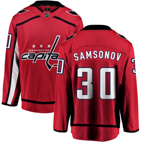 Pánské NHL Washington Capitals dresy 30 Ilya Samsonov Breakaway Červené Fanatics Branded Domácí