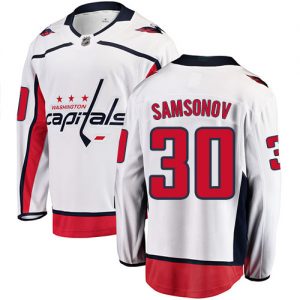 Pánské NHL Washington Capitals dresy 30 Ilya Samsonov Breakaway Bílý Fanatics Branded Venkovní