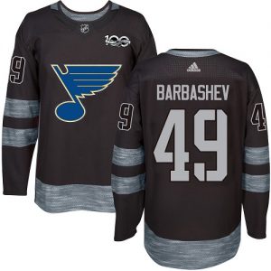 Pánské NHL St. Louis Blues dresy 49 Ivan Barbashev Authentic Černá Adidas 1917 2017 100th Anniversary