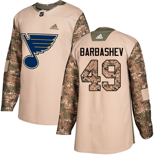 Pánské NHL St. Louis Blues dresy 49 Ivan Barbashev Authentic Camo Adidas Veterans Day Practice