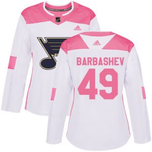 Dámské NHL St. Louis Blues dresy 49 Ivan Barbashev Authentic Bílý Růžový Adidas Fashion